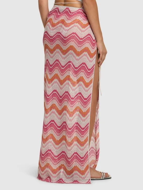 Missoni   Lurex micro-wave wrap long skirt 