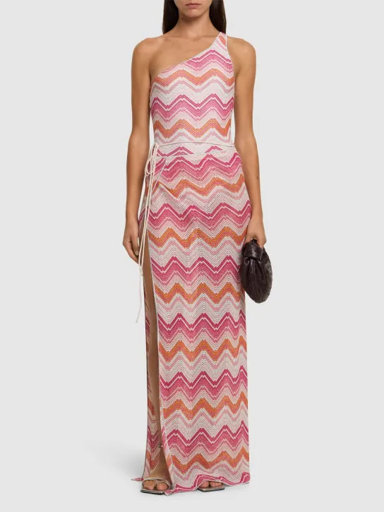 Missoni   Lurex micro-wave wrap long skirt 