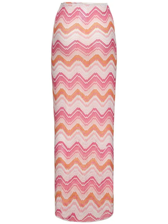 Missoni   Lurex micro-wave wrap long skirt 