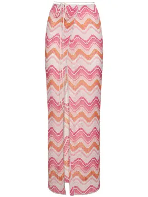Missoni   Lurex micro-wave wrap long skirt 