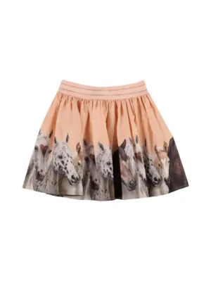 Molo   Horse organic cotton poplin mini skirt 