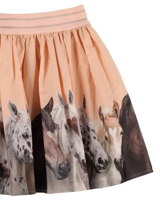 Molo   Horse organic cotton poplin mini skirt 