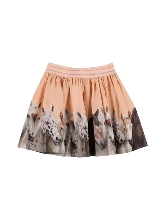 Molo   Horse organic cotton poplin mini skirt 