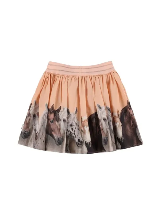 Molo   Horse organic cotton poplin mini skirt 