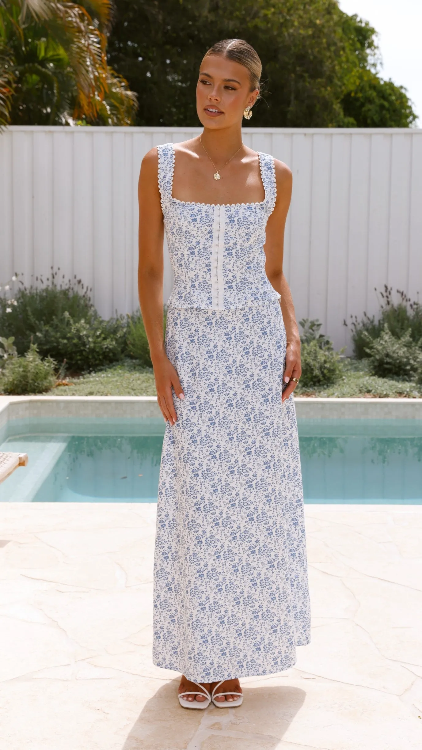 Mylah Top - Blue Floral