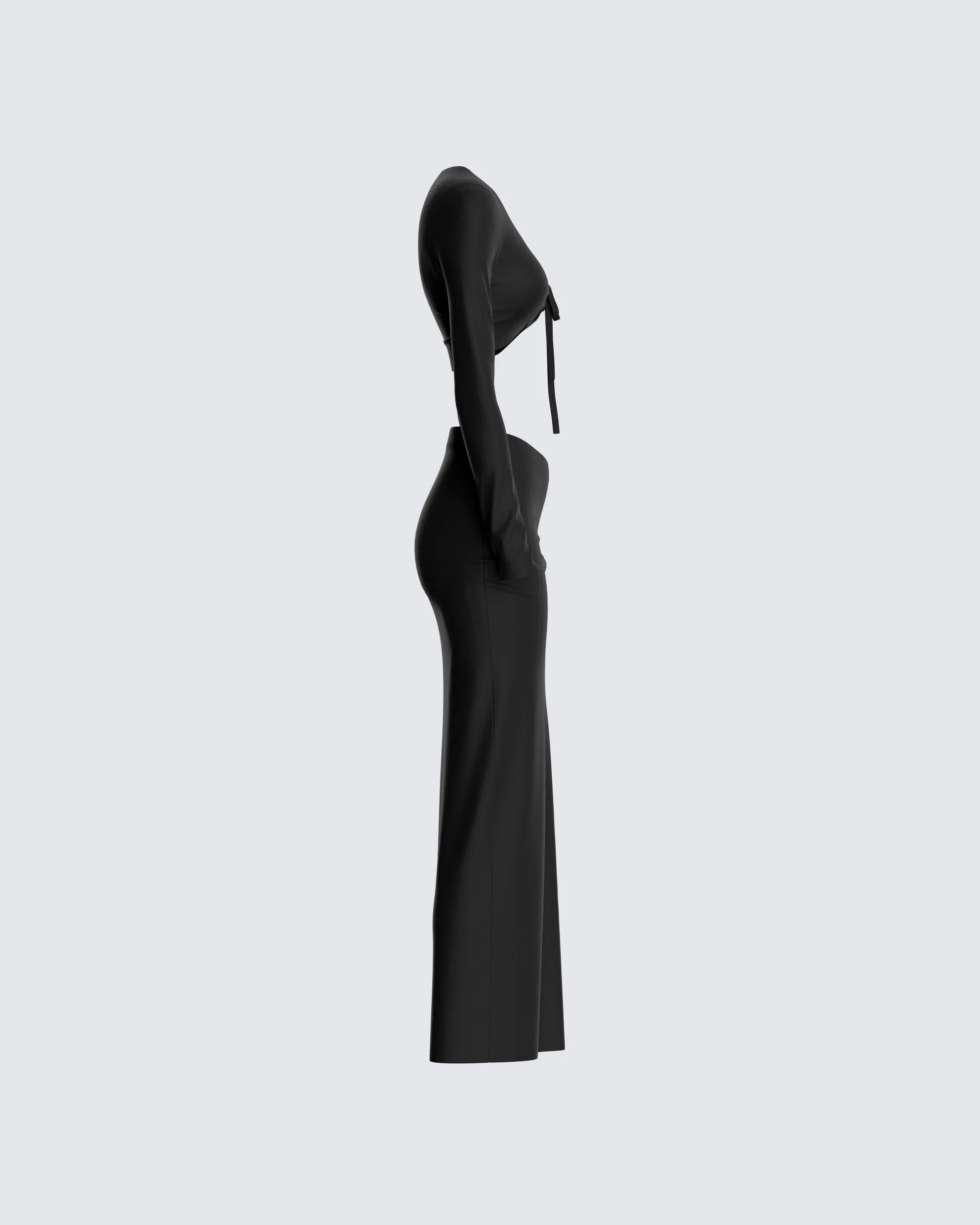 Nadia Black Top & Skirt Set