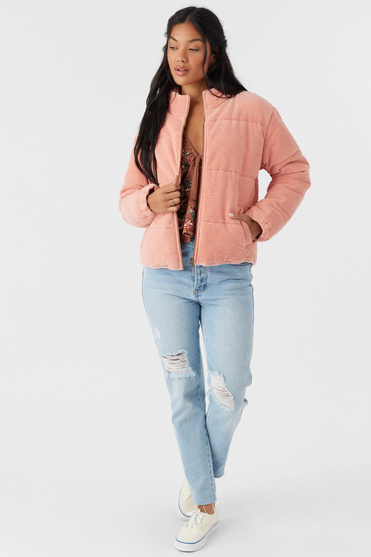 NOVAH CORDUROY QUILTED ZIP JACKET
