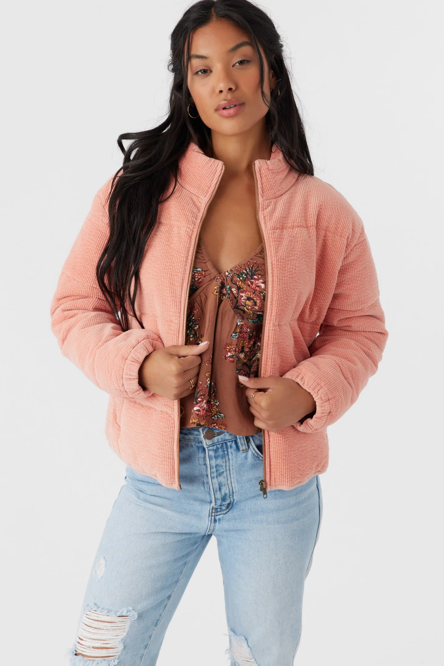 NOVAH CORDUROY QUILTED ZIP JACKET