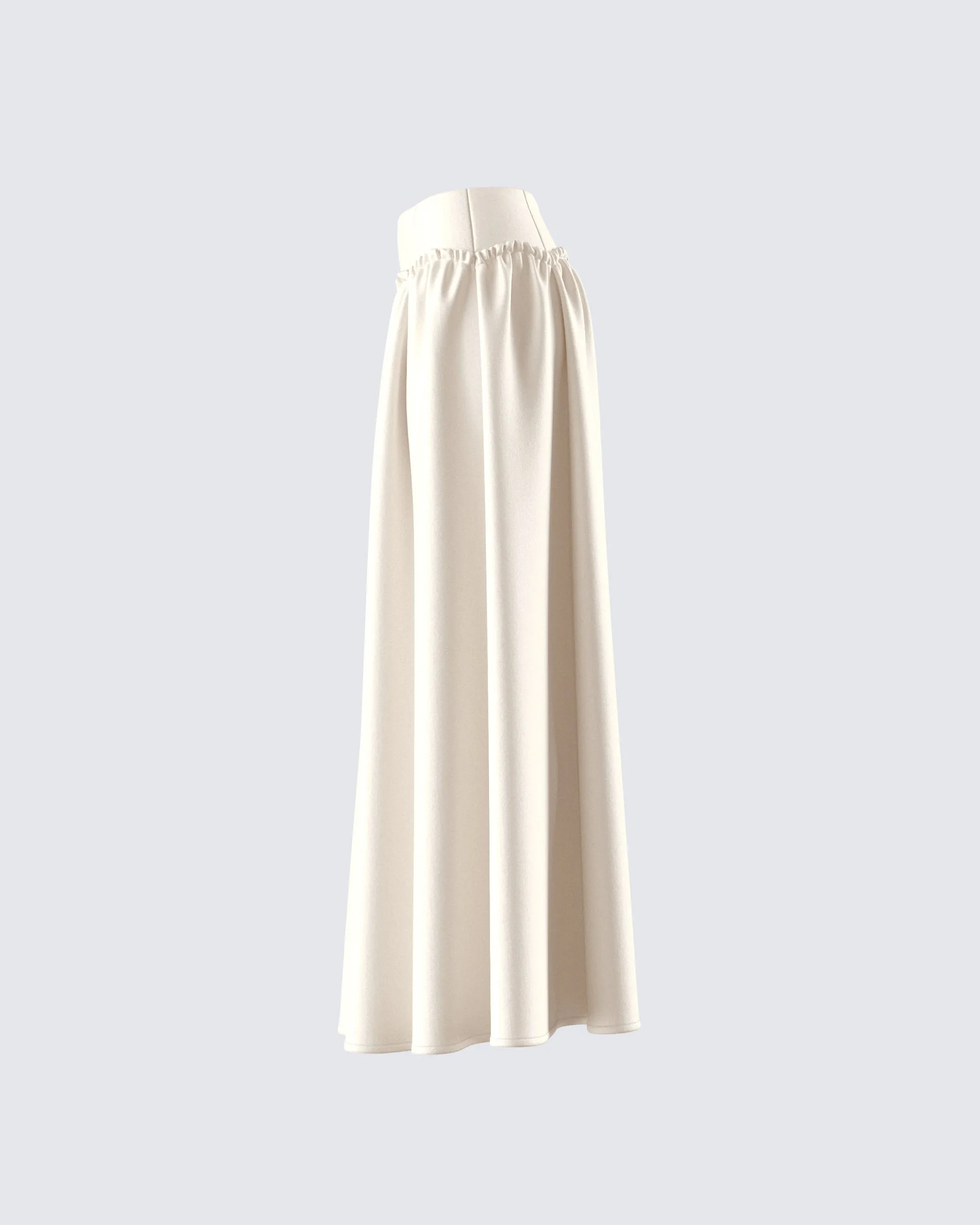 Orla Cream Ruched Maxi Skirt