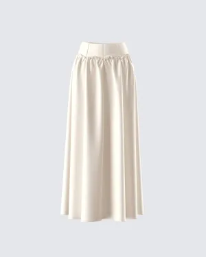 Orla Cream Ruched Maxi Skirt