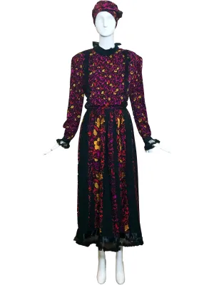 Oscar de la Renta 70s Silk Jacquard Gypsy Ensemble