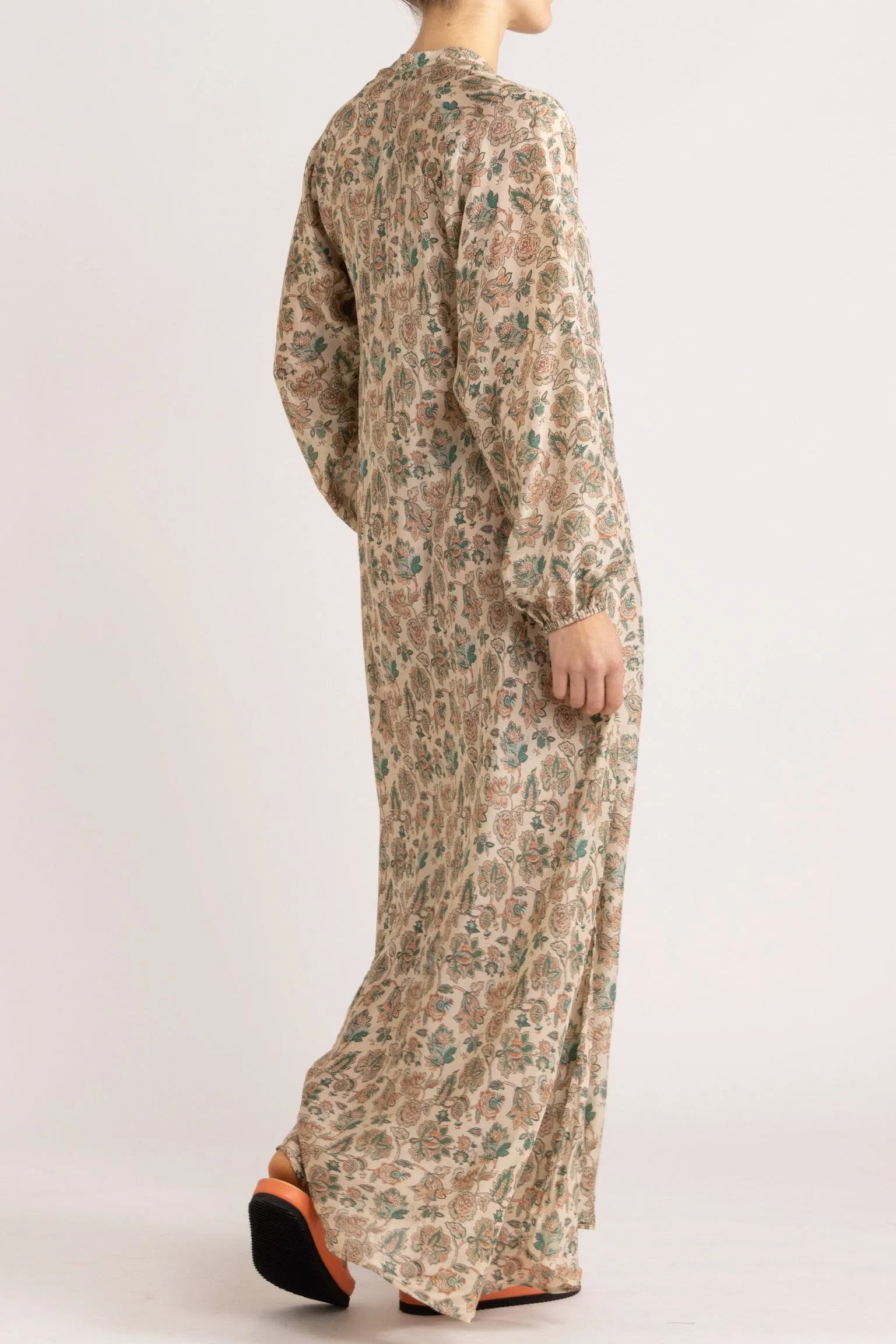Paloma Floral Silk Habotai Maxi Dress