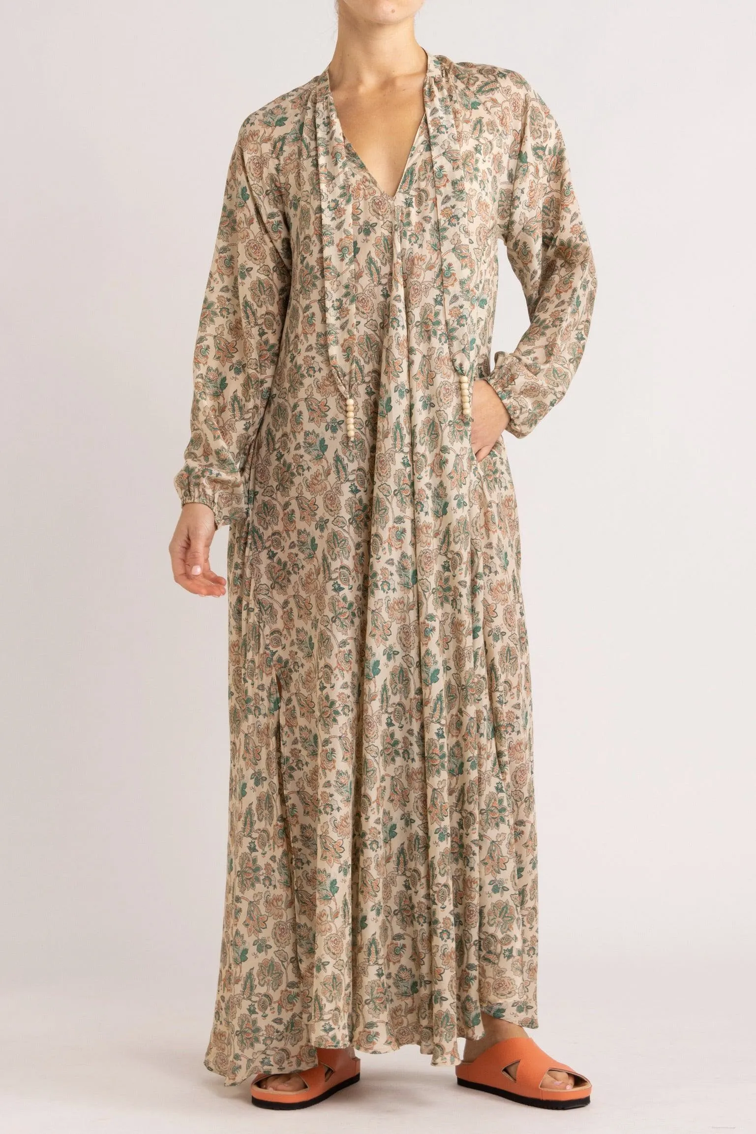 Paloma Floral Silk Habotai Maxi Dress