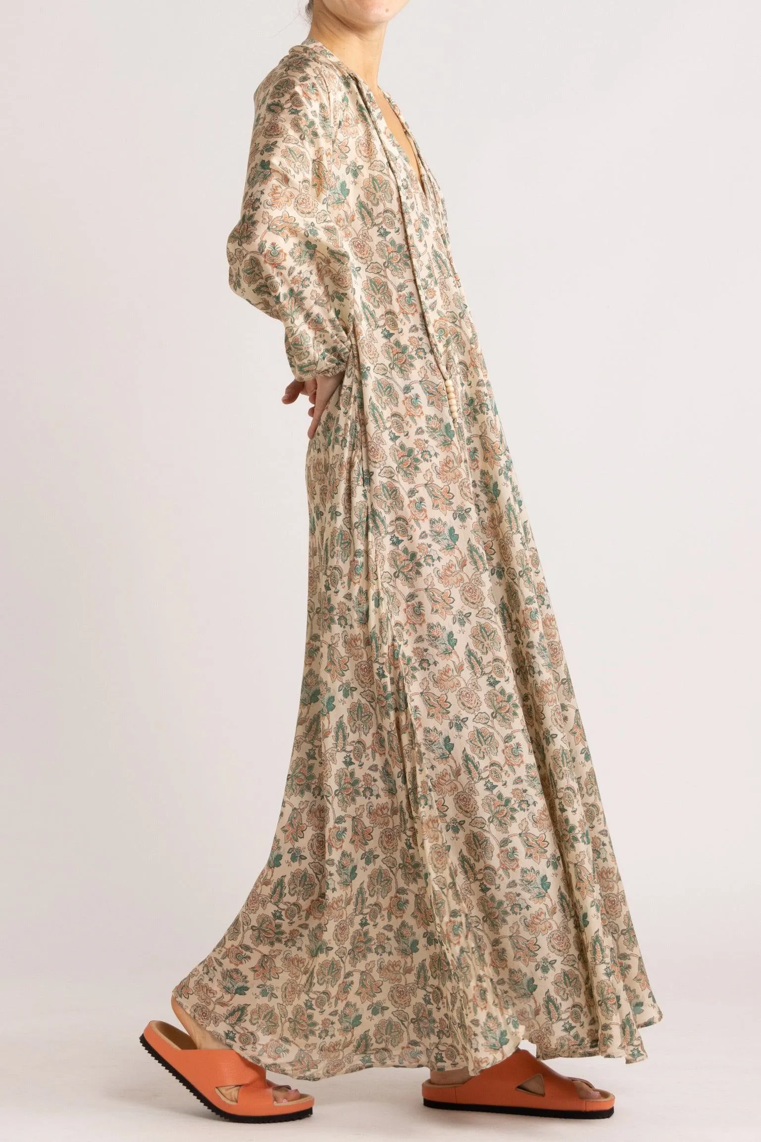 Paloma Floral Silk Habotai Maxi Dress