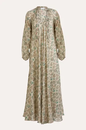 Paloma Floral Silk Habotai Maxi Dress