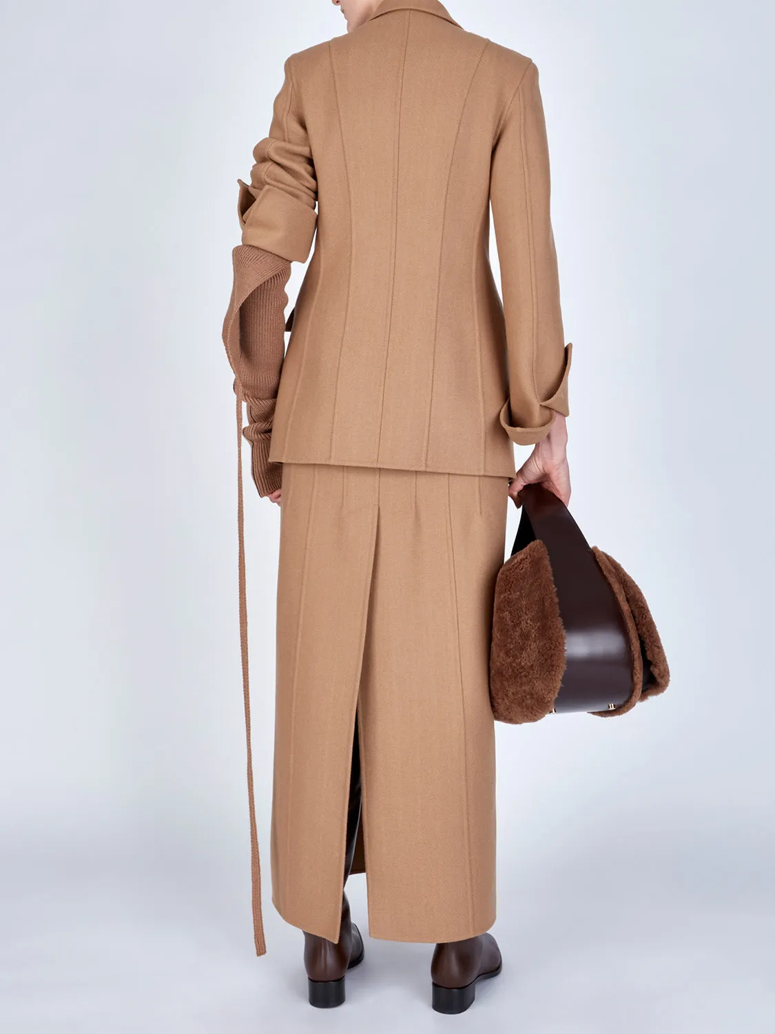 PD DOUBLE-FACE DARTED MAXI SKIRT