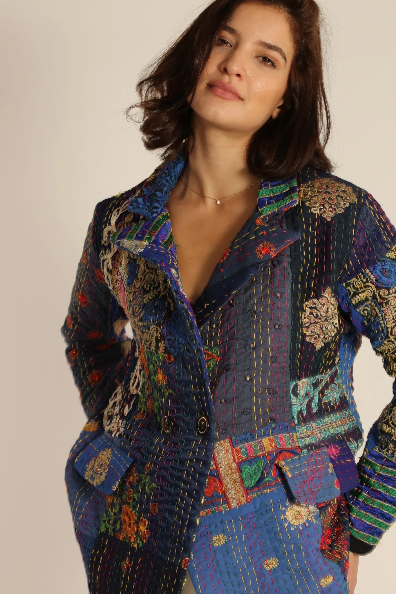 PENNY JACKET EMBROIDERED PATCHWORK X FREE PEOPLE