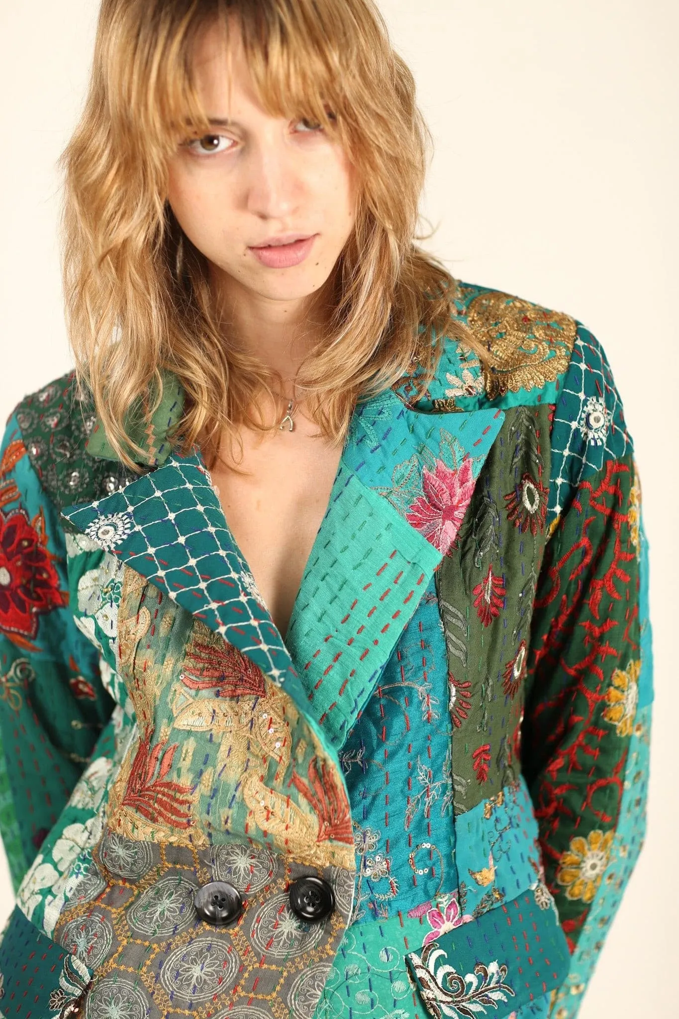 PENNY JACKET EMBROIDERED PATCHWORK X FREE PEOPLE