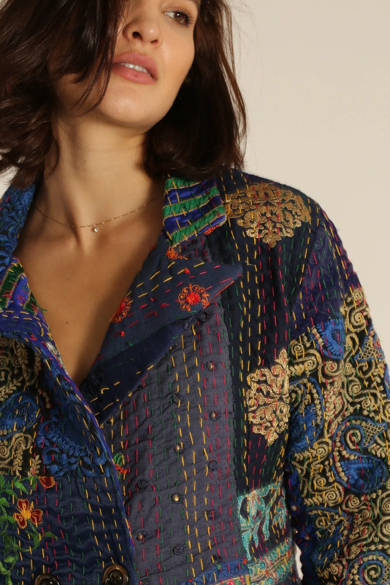 PENNY JACKET EMBROIDERED PATCHWORK X FREE PEOPLE