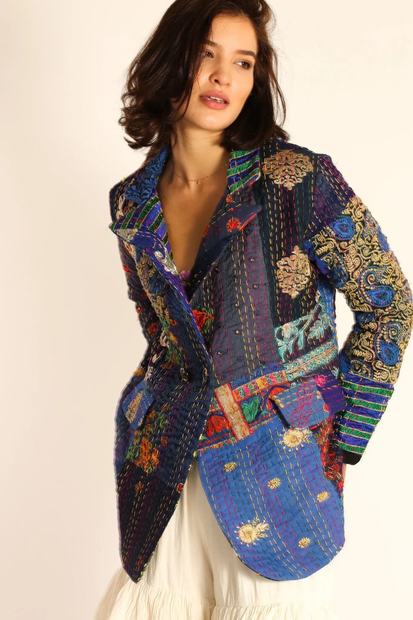 PENNY JACKET EMBROIDERED PATCHWORK X FREE PEOPLE