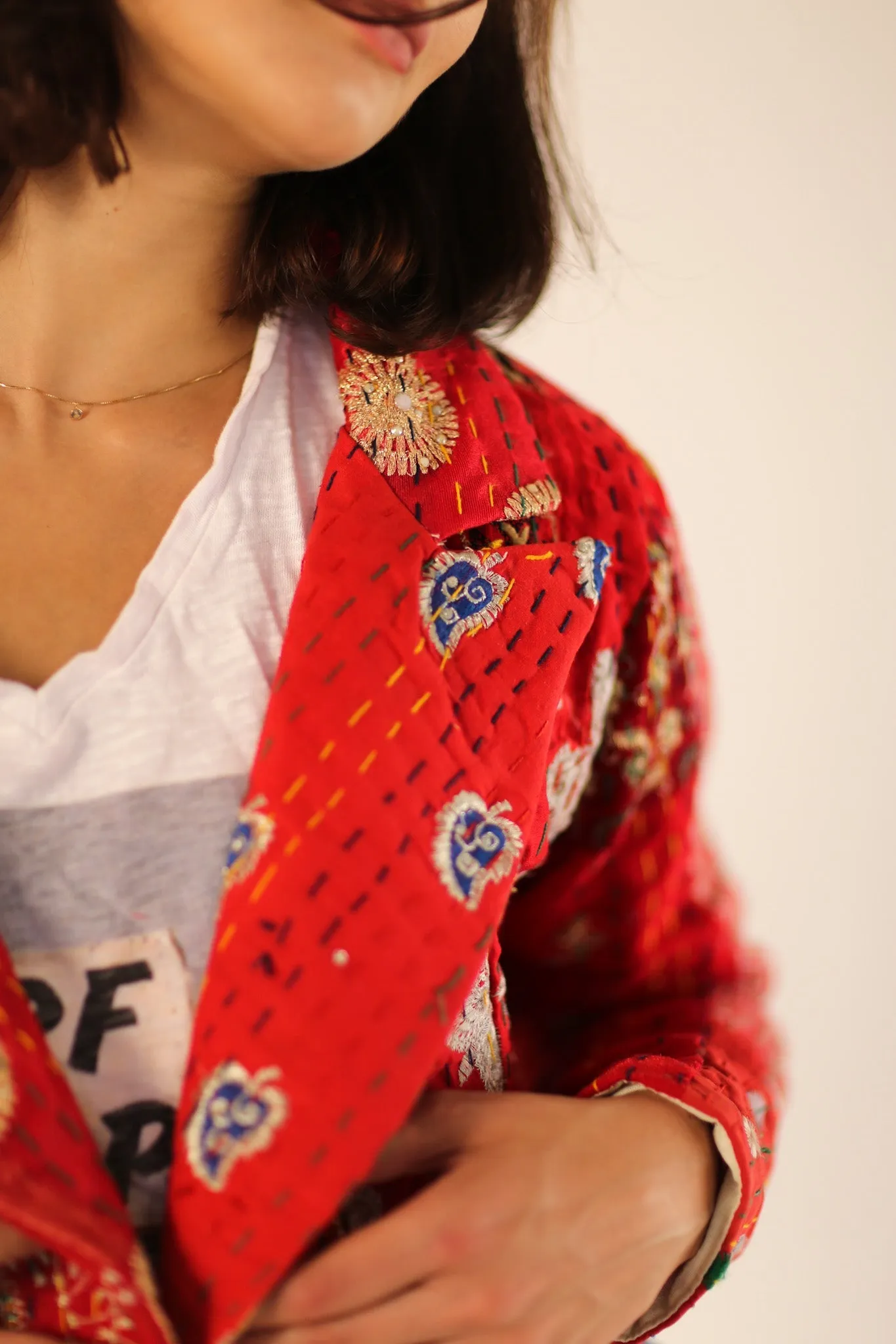 PENNY JACKET EMBROIDERED PATCHWORK X FREE PEOPLE