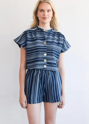 Poppy Top Navy Double Knit