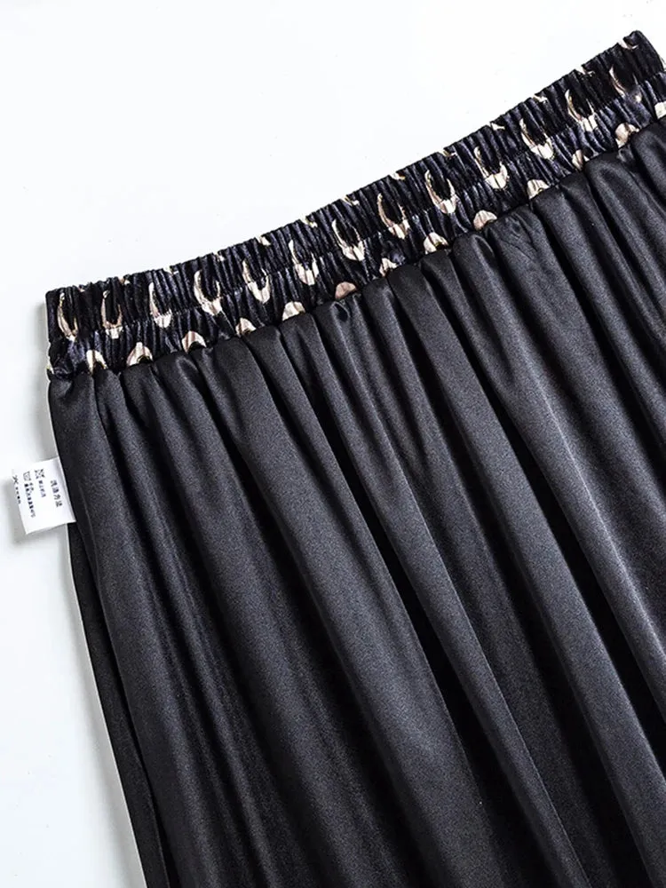 Punk Harajuku Moon Pattern Gold Foil Pleuche Pleated Skirt Retro Gothic Female High Waist A-line Skirt C-126