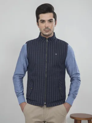 REVERSIBLE SLEEVELESS  JACKET NAVY