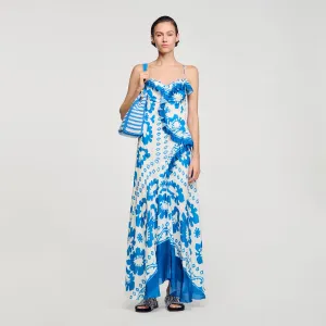 Ruffled Print Maxi Dress