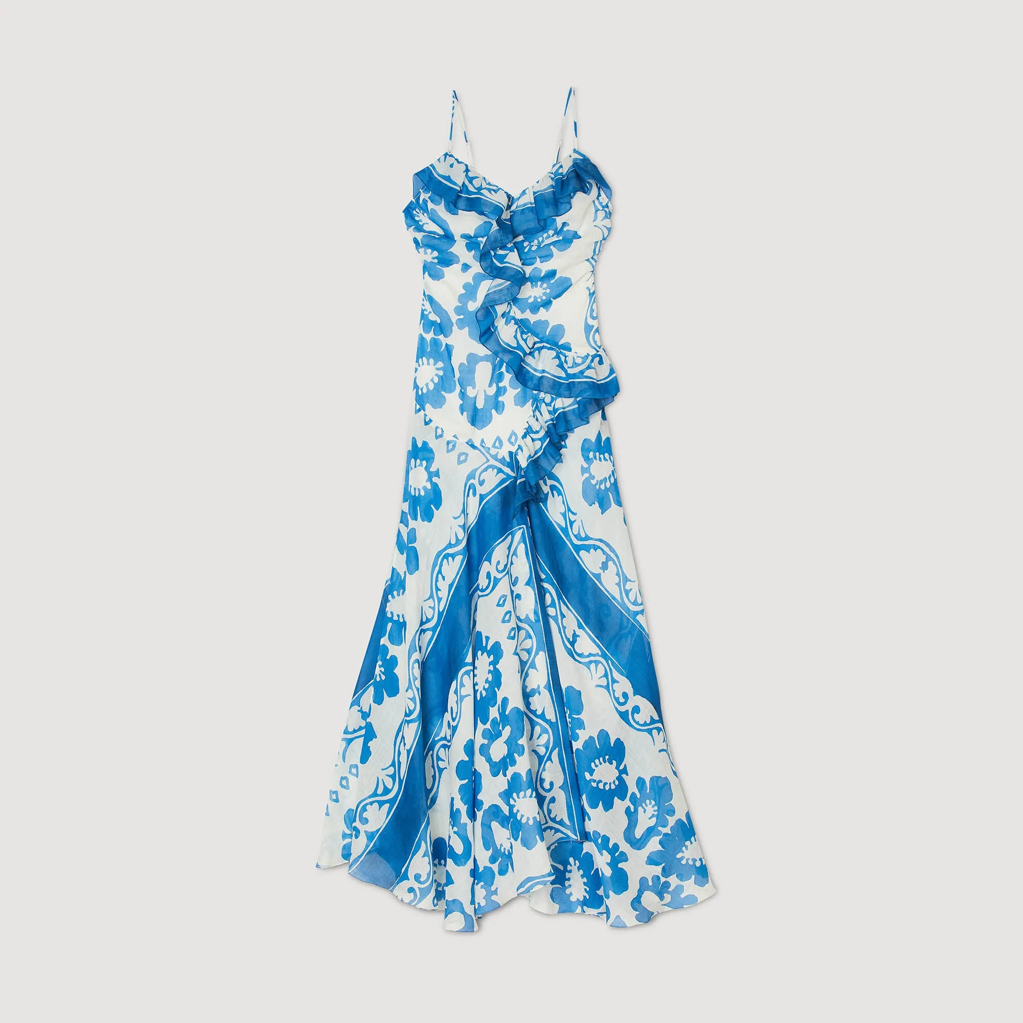 Ruffled Print Maxi Dress