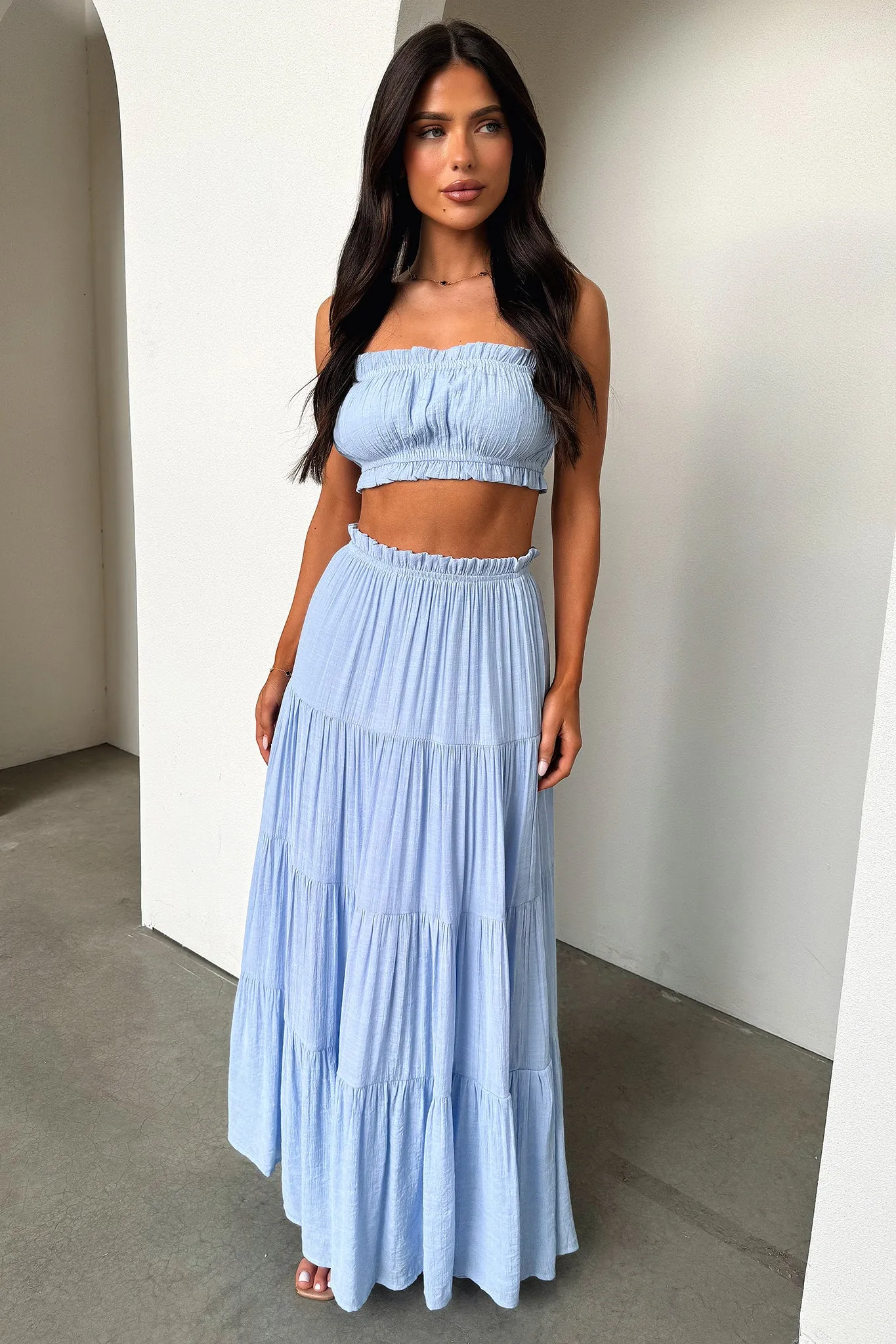 Selina Maxi Skirt - Baby Blue