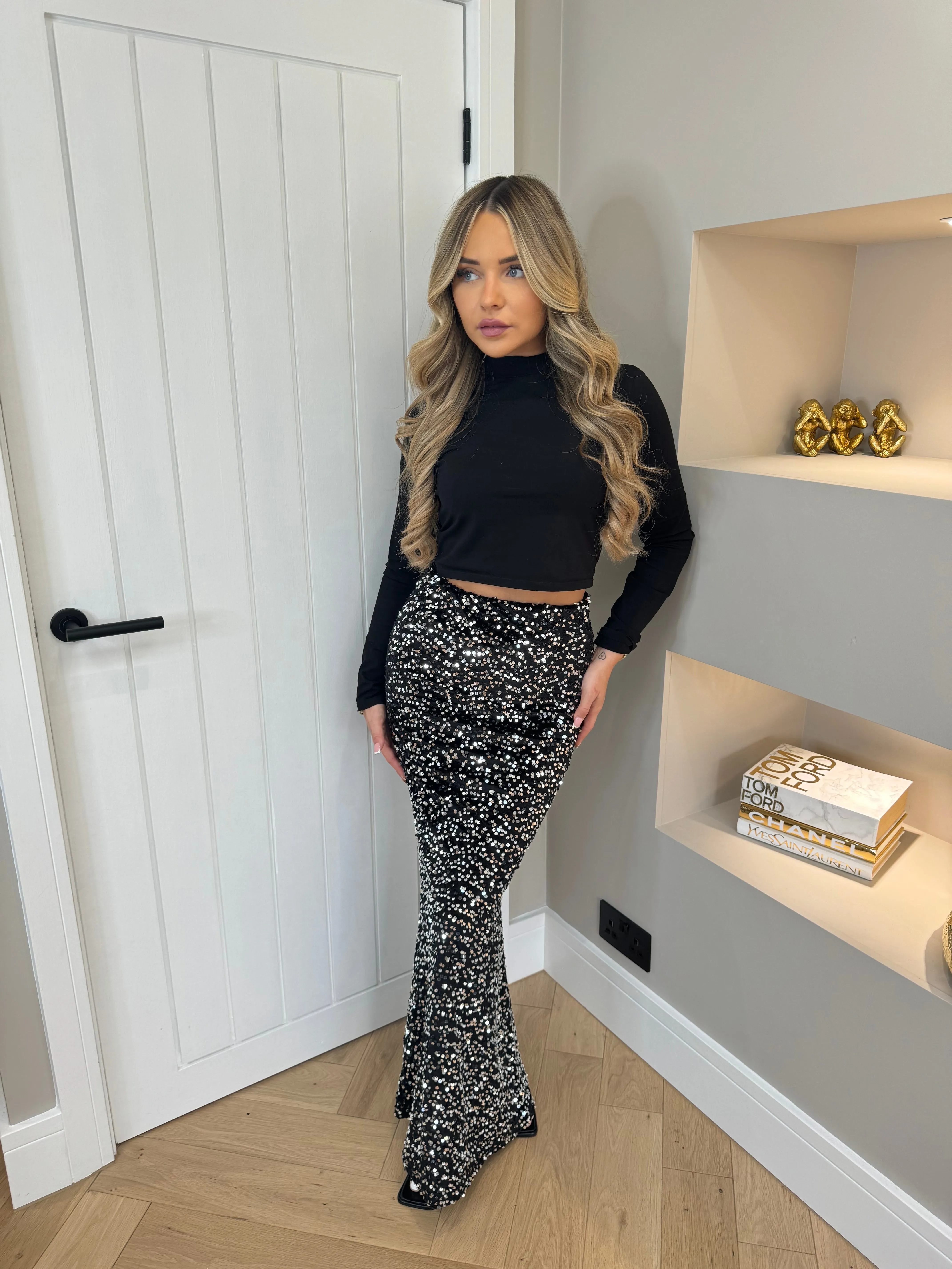 Sequin Maxi Skirt