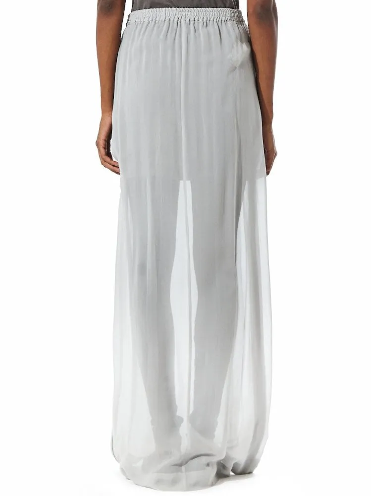 Sheer Maxi Skirt With Side Zip Slits  (23GY228/22 ICE)