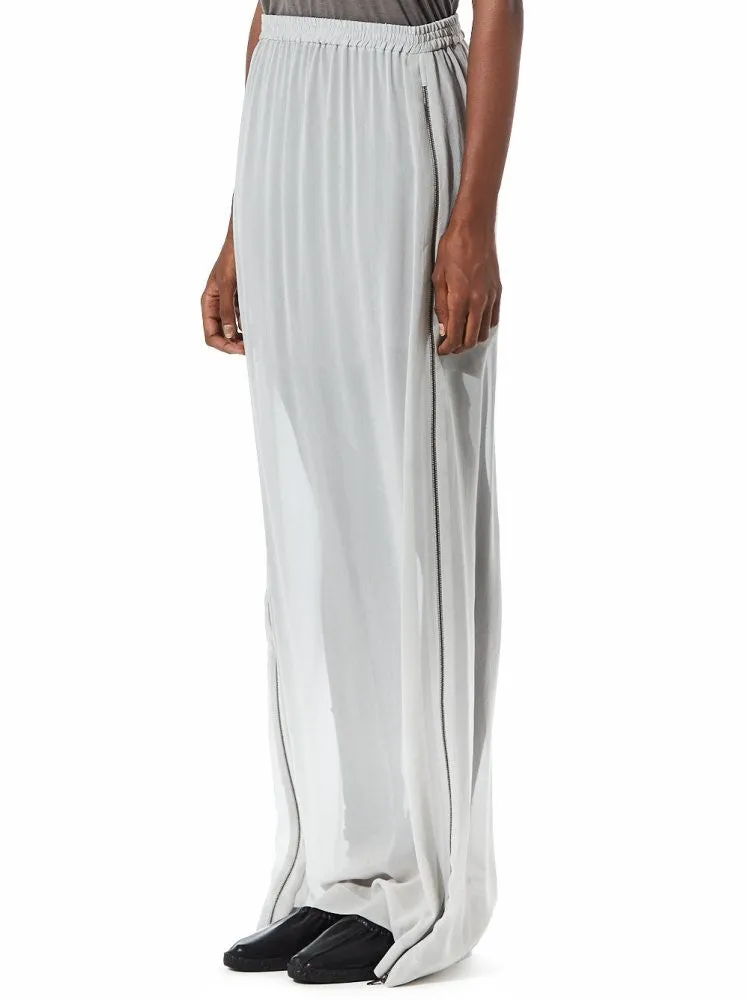 Sheer Maxi Skirt With Side Zip Slits  (23GY228/22 ICE)