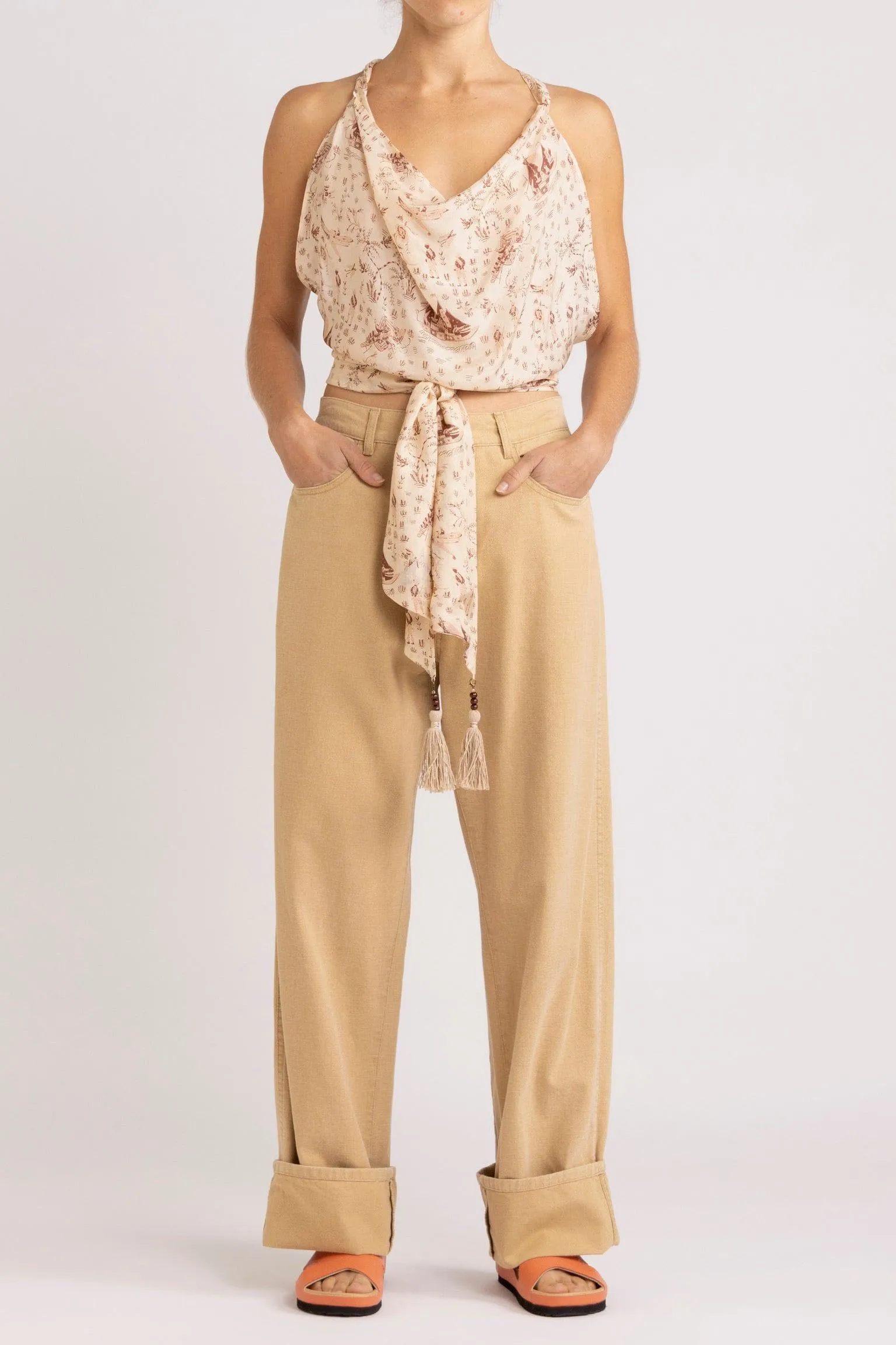 Sinclair Silk Habotai Tie Top