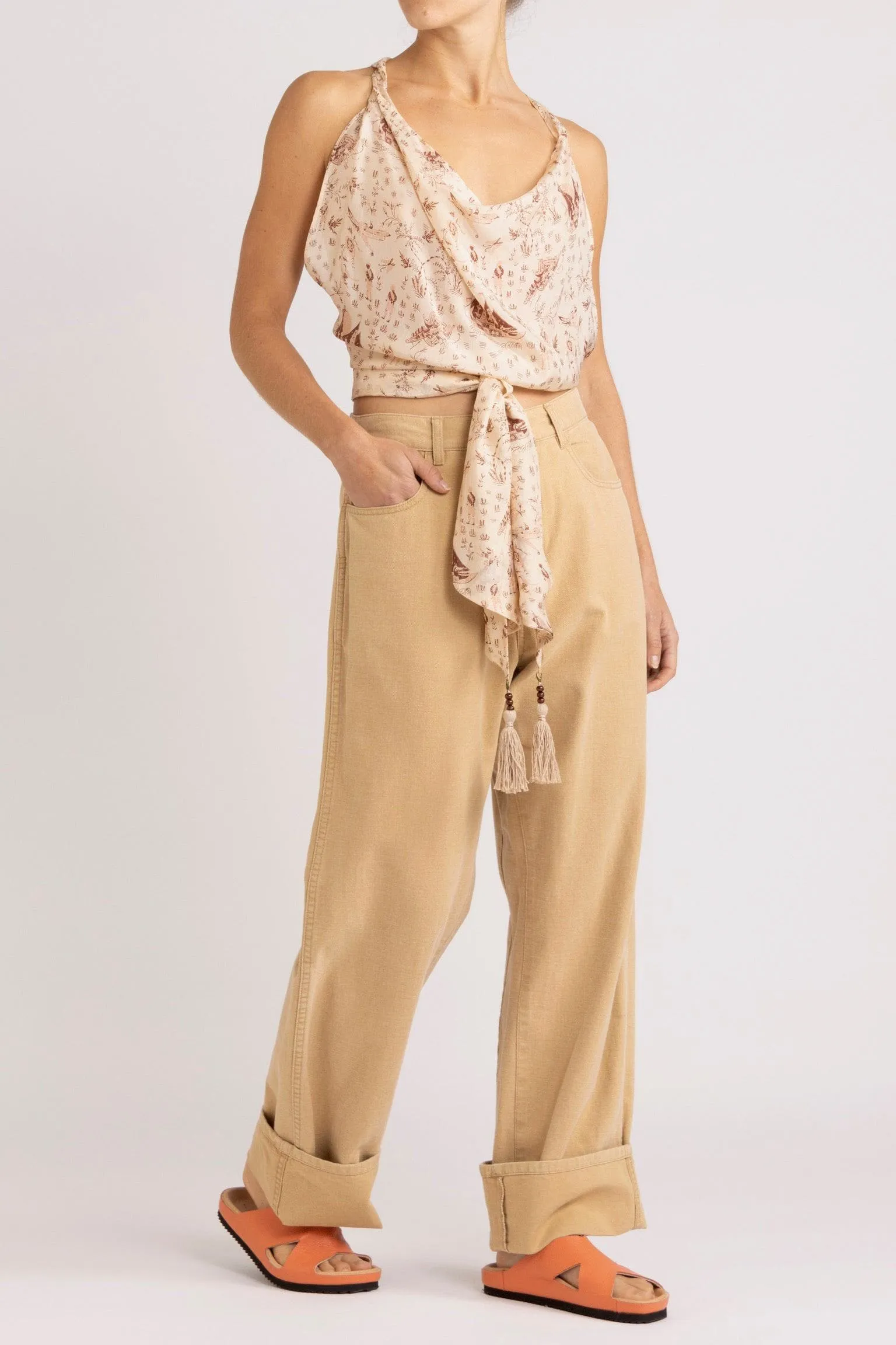 Sinclair Silk Habotai Tie Top