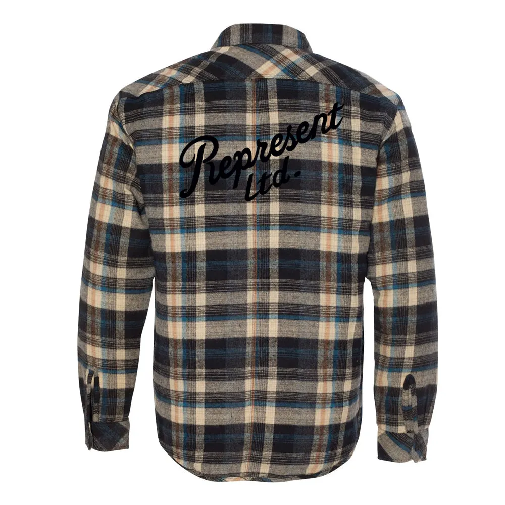 Slanted Quilted Flannel Jacket [KHAKI PLAID]