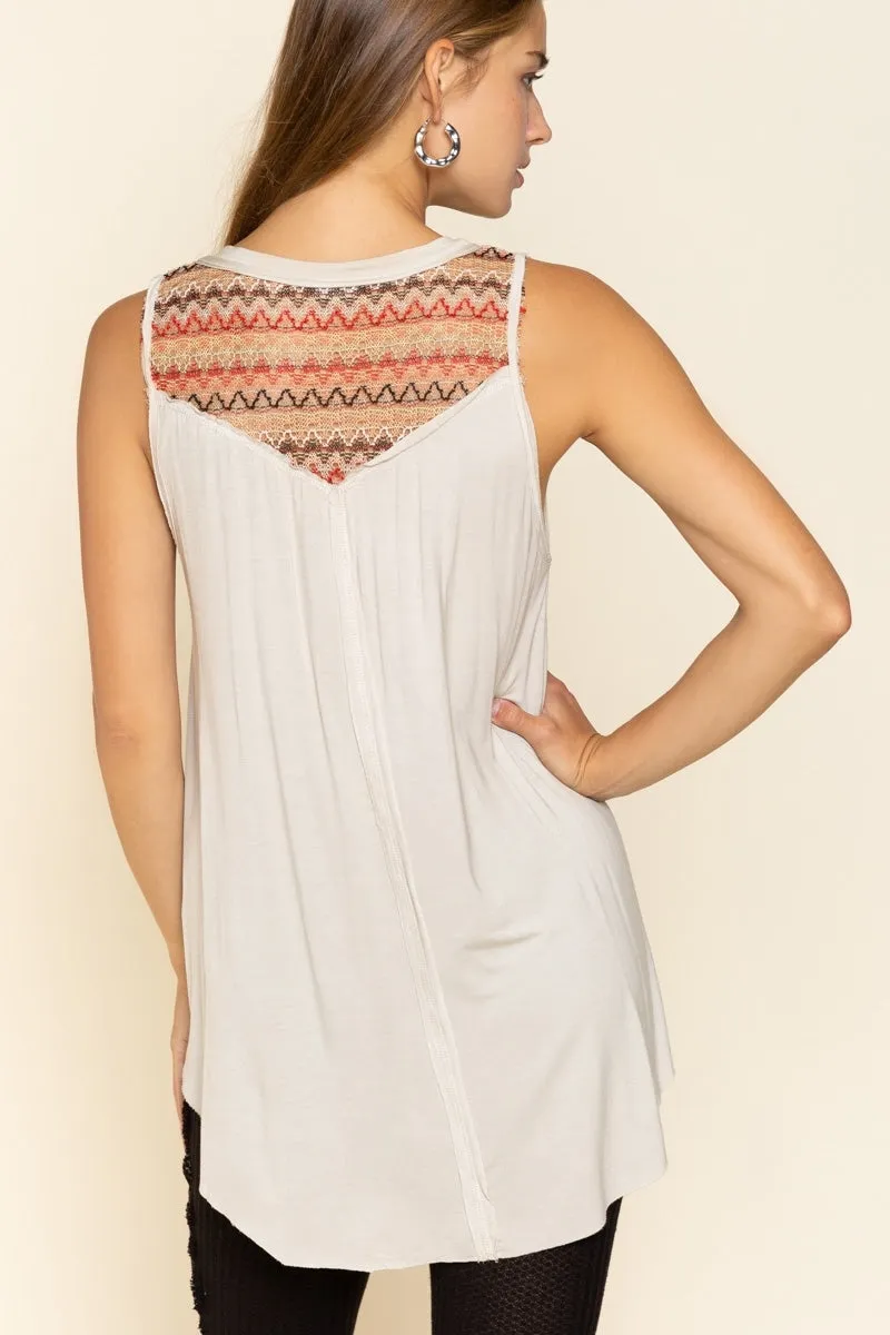 SLEEVELESS BOHO KNIT TOP