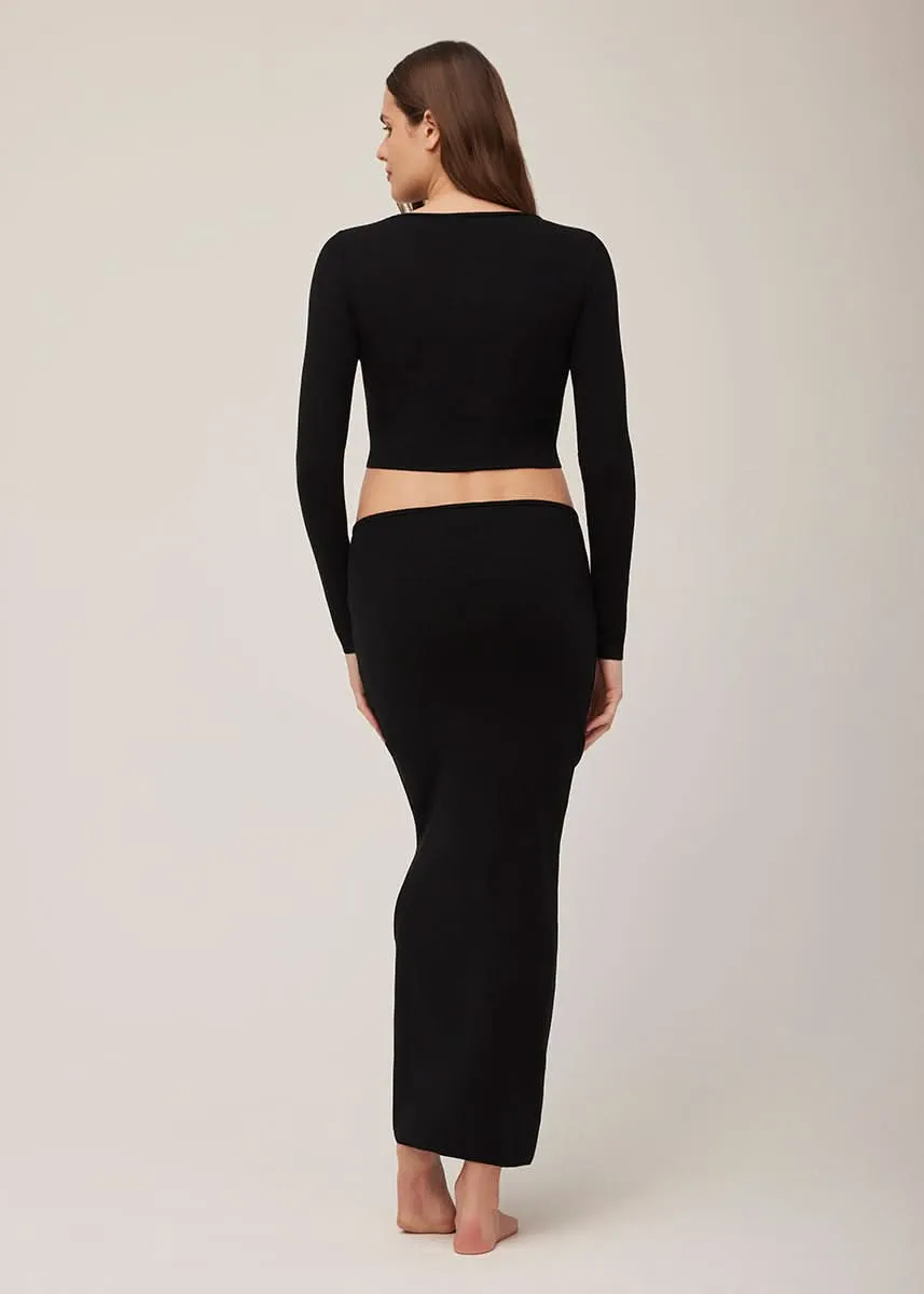 Soft Rib Maxi Skirt