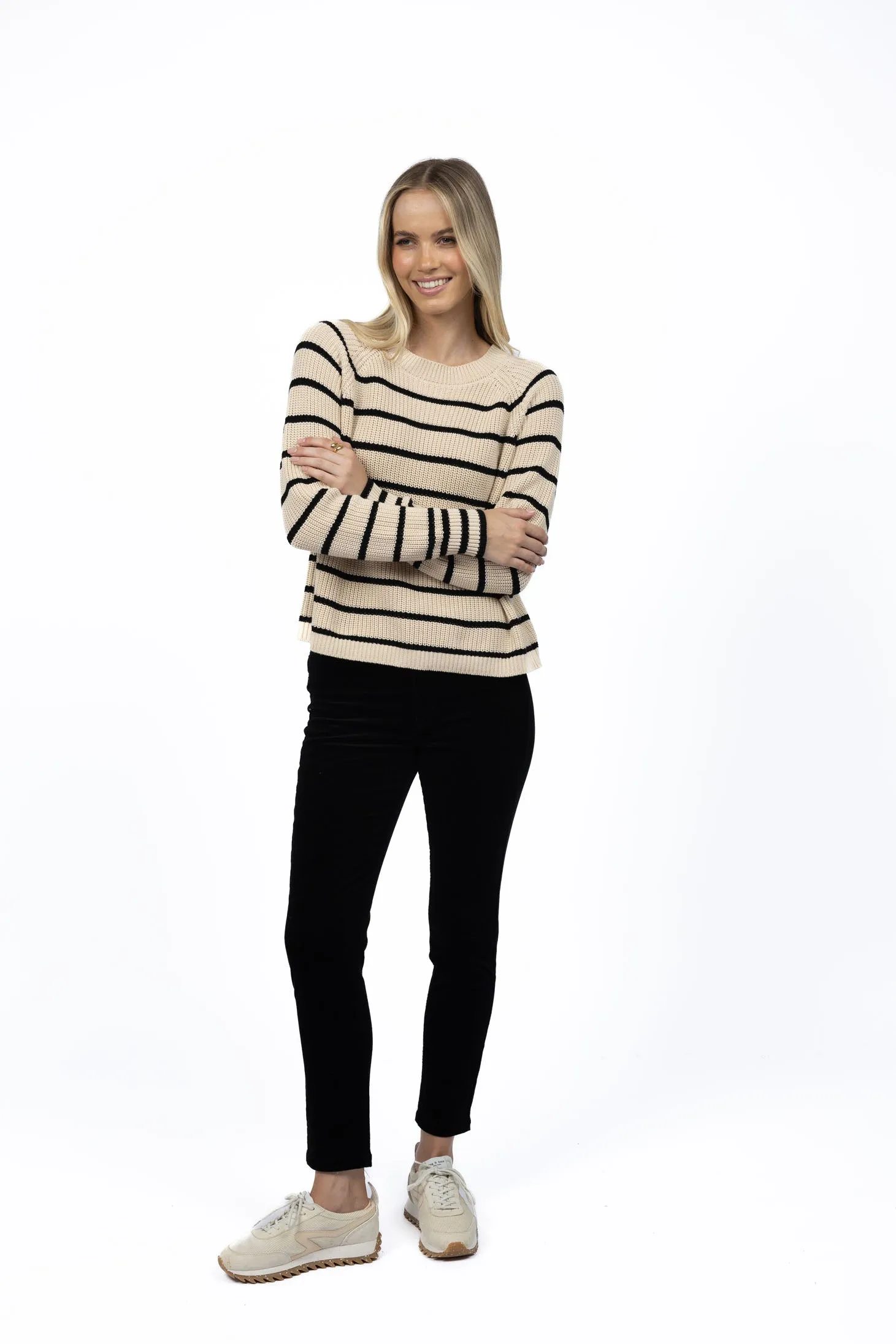 Sorrento Striped Jumper - Stone/Black
