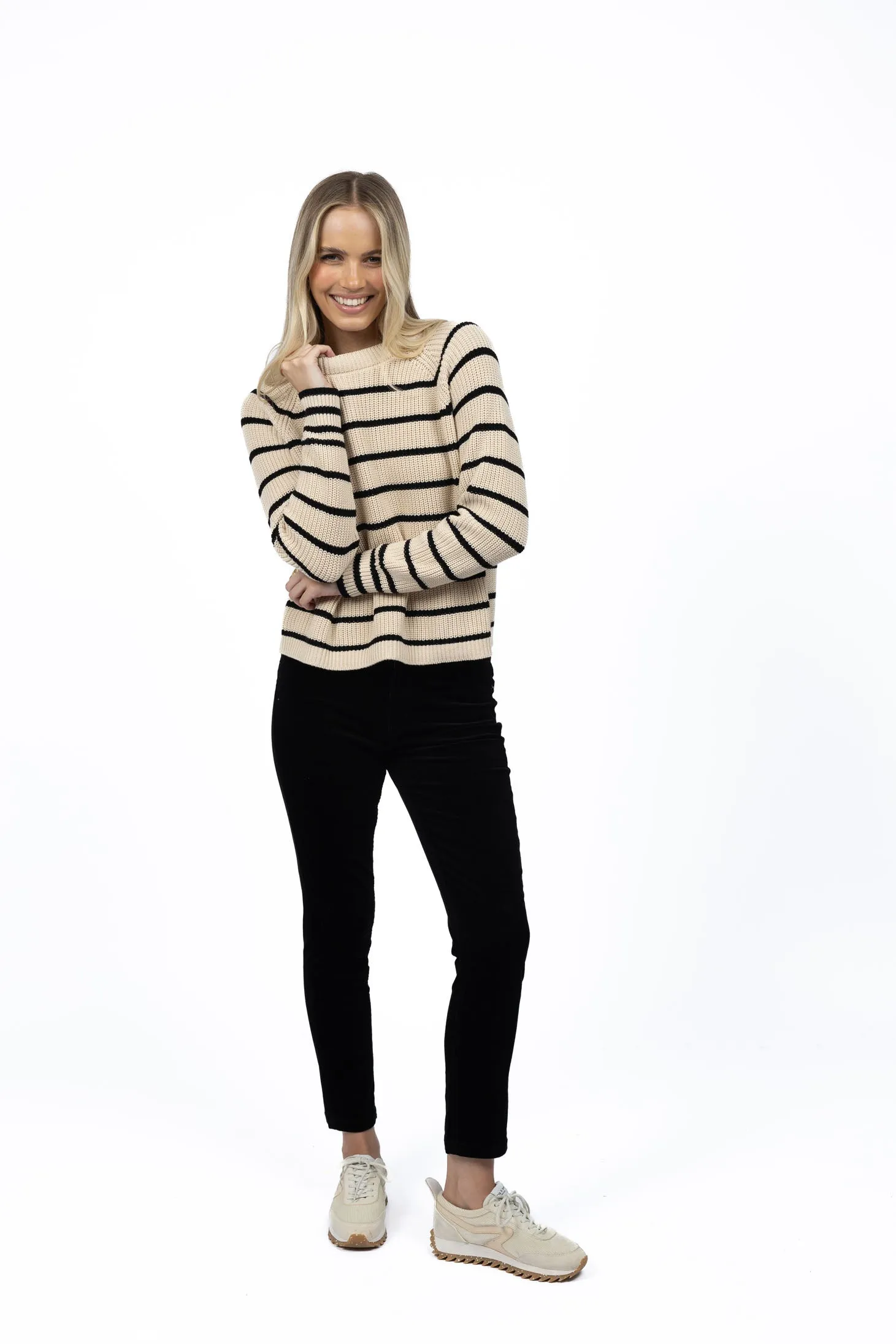 Sorrento Striped Jumper - Stone/Black