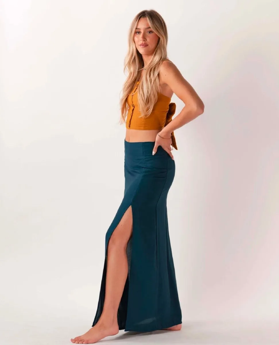 Teal Maxi Skirt