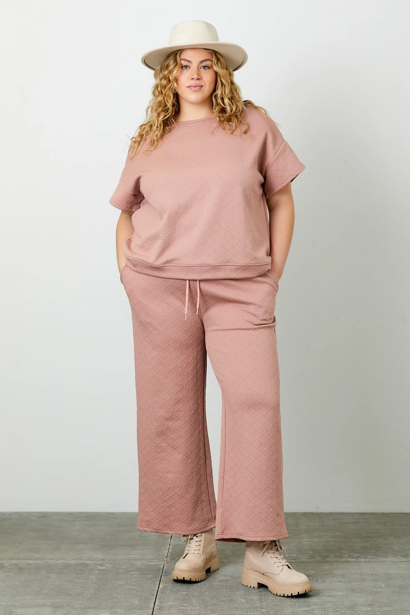 Textured Knit Top - dusty pink