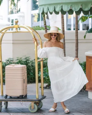 The Jetset - White Bamboo Smocked Maxi Dress