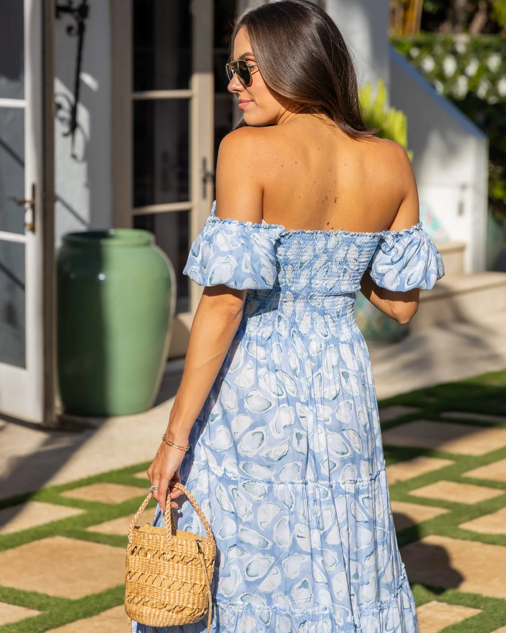 The Nantucket - Smocked Maxi Oyster Dress