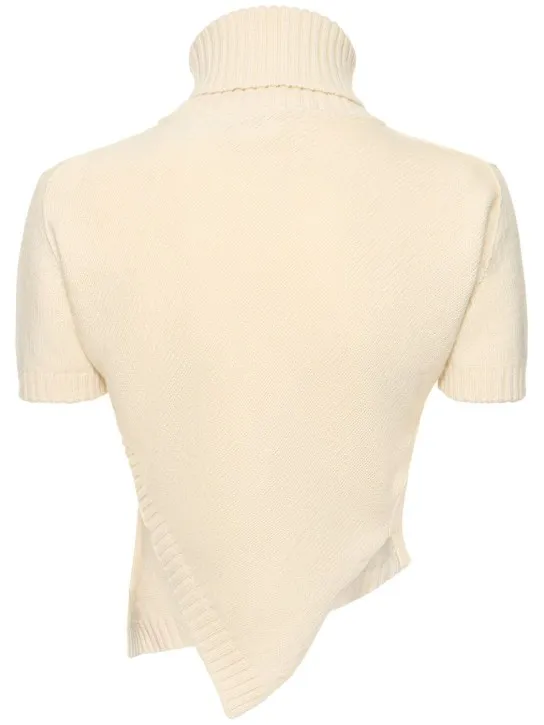 The Row   Dria asymmetric cashmere blend knit top 