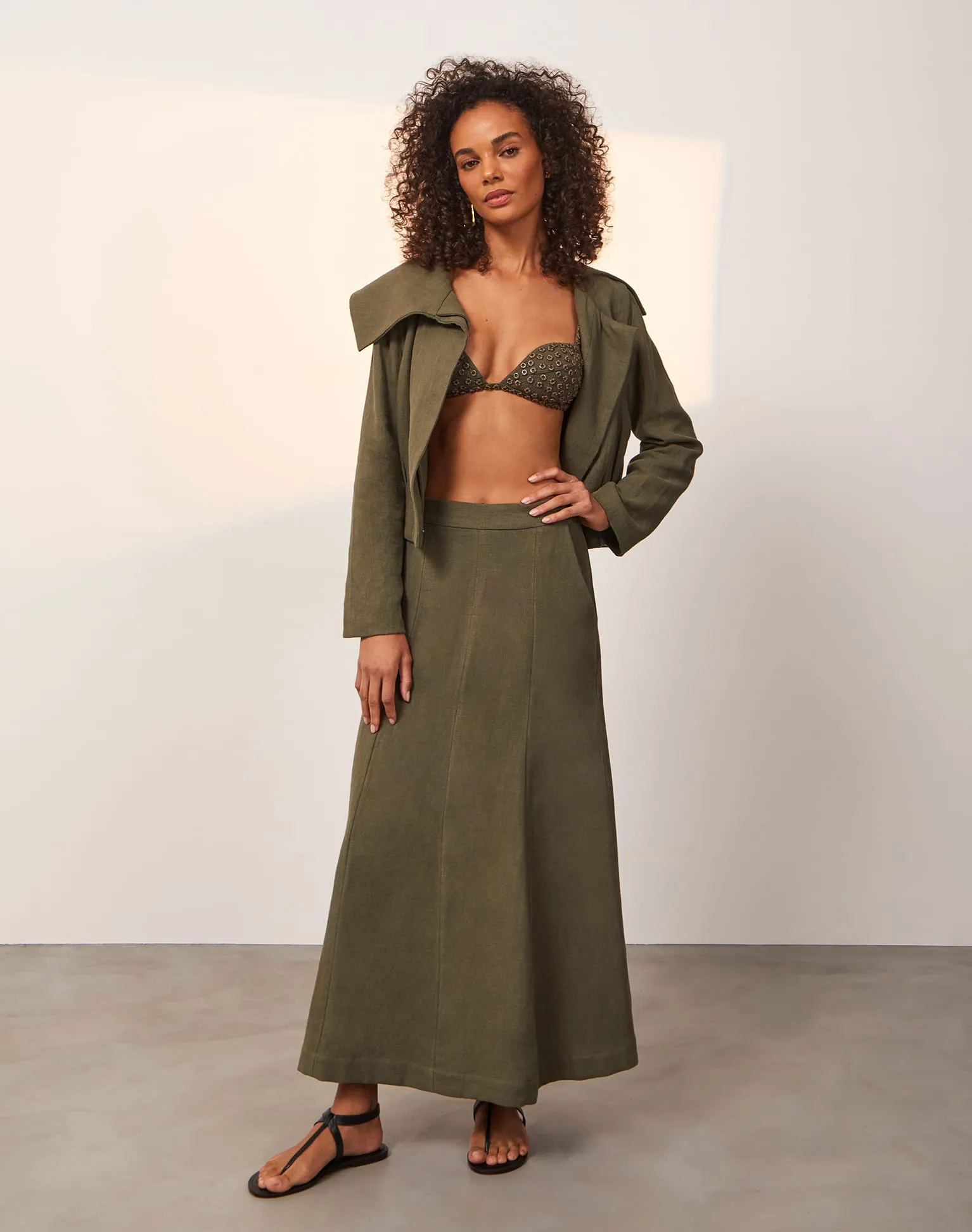 Tiana Long Skirt - Evergreen