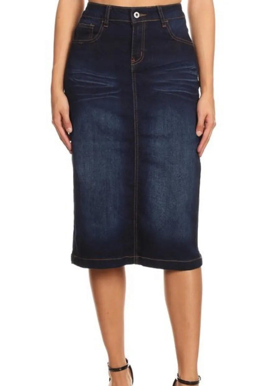 Tisa Dark Wash Denim Skirt
