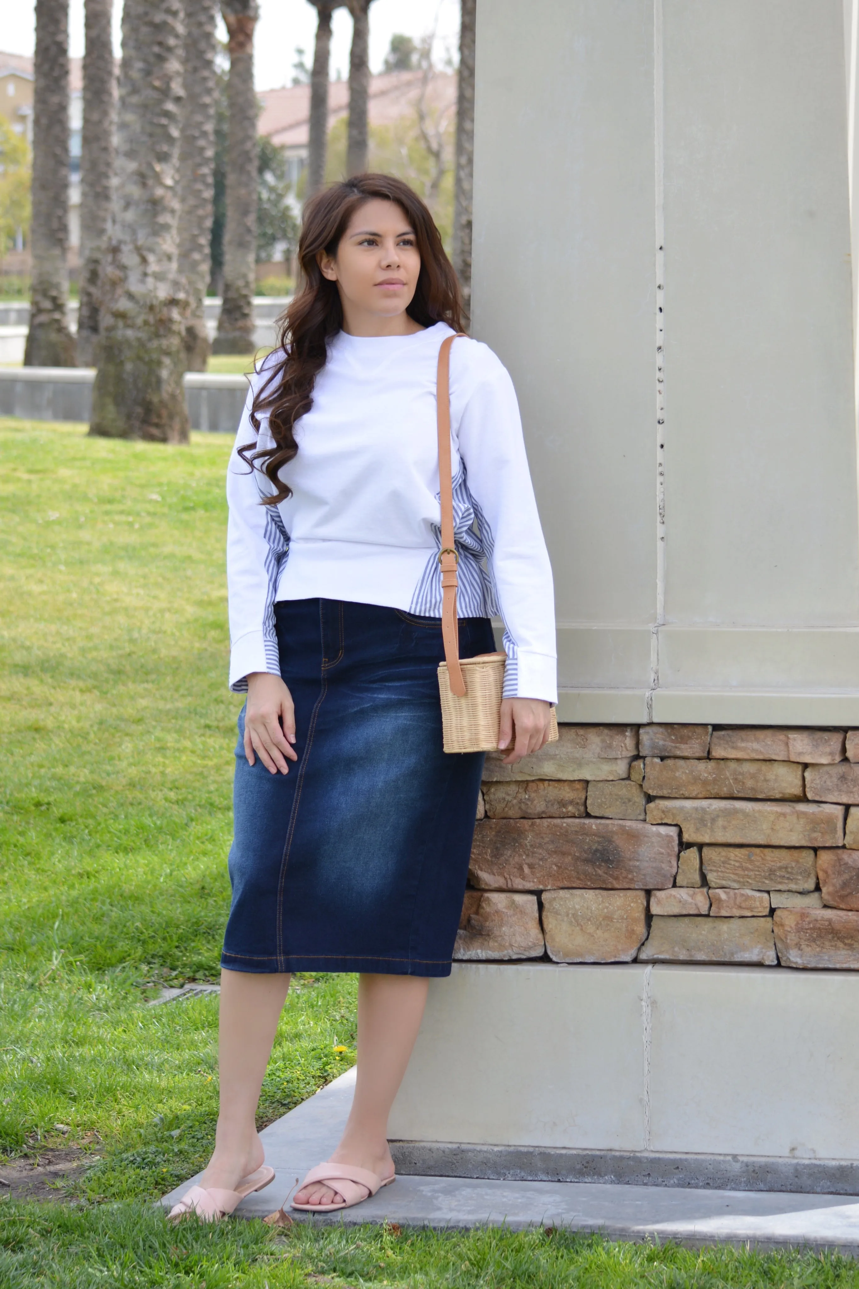 Tisa Dark Wash Denim Skirt