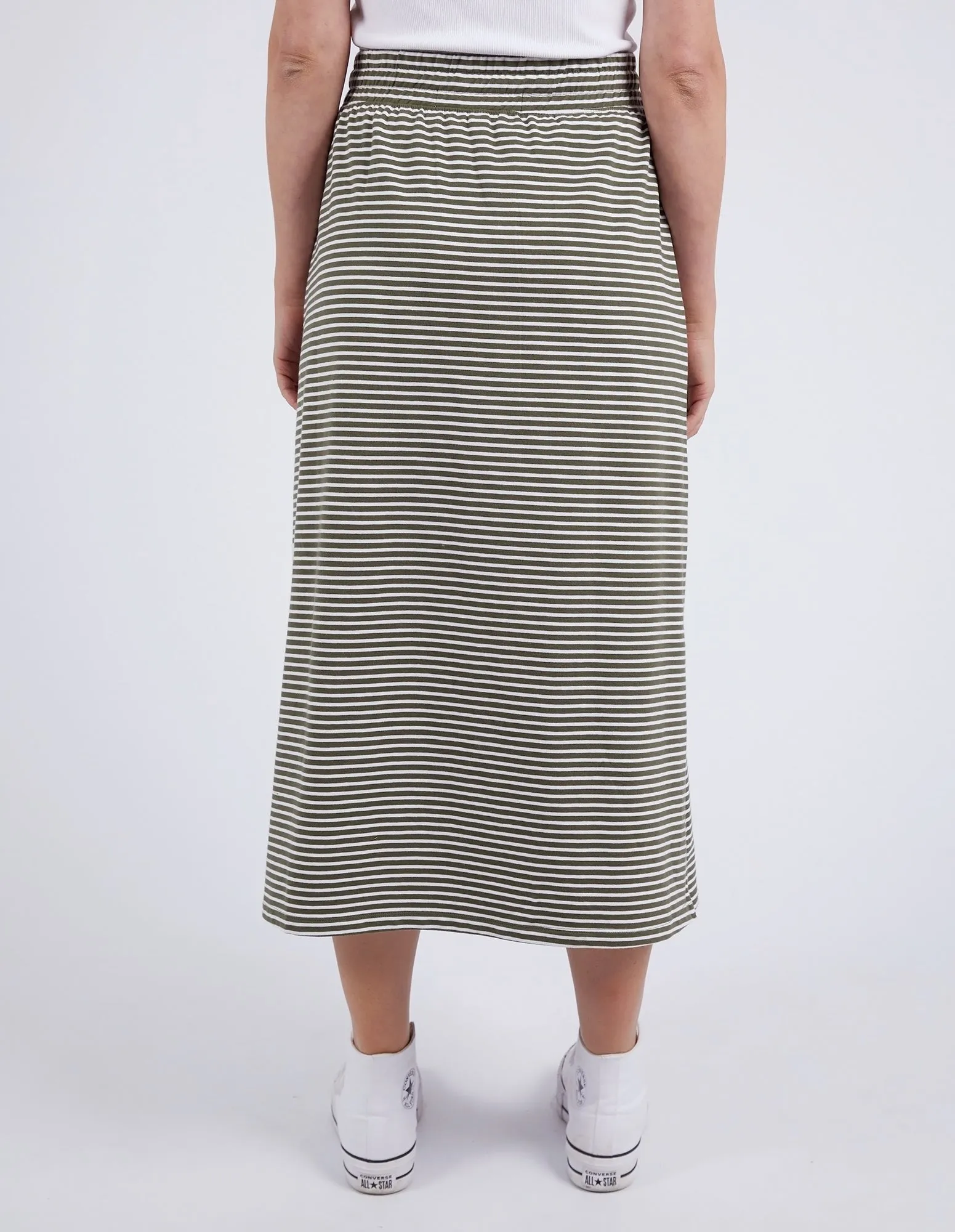Travel Skirt Khaki & White Stripe